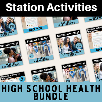 Preview of Station Activities BUNDLE, Healthy Relationships, Communication, Mental Health..
