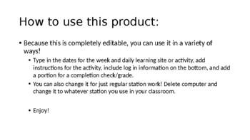 Preview of Station Activities Outline for Students - Editable!