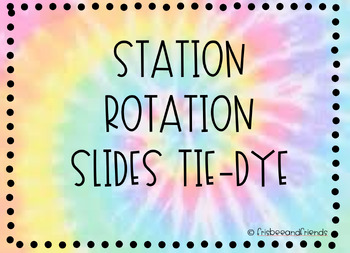 Preview of Station/Center Rotation Display Slides- Tie-Dye Editable