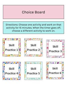Station Choice Board - Editable by Robin Griffin | TpT
