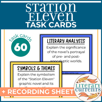 Preview of Station Eleven | Mandel | Analytical Task Cards + Response Sheet | AP Lit HS ELA