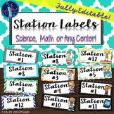 Station Labels - for Science Labs, Math or Centers
