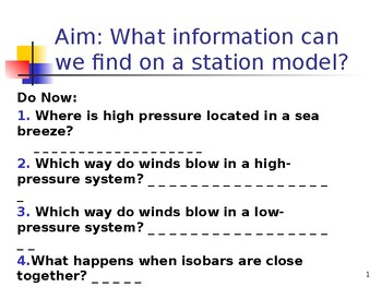 Preview of Station Model Power Point Presentation w/KEY