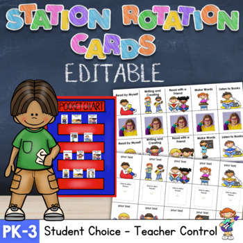 Preview of Editable Station Rotation Cards to Give Students a Choice, While Keeping Control