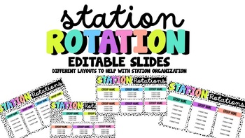 Preview of Station Rotation - Editable Slides