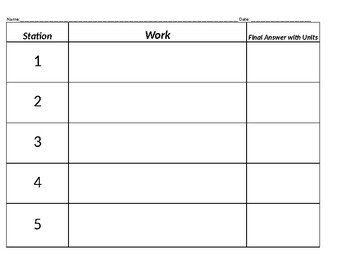 Preview of Station Rotation Worksheet for up to 10 stations