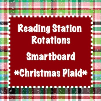 Preview of Station Rotations SmartBoard - Christmas Plaid - Centers