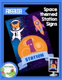 Space Themed Station Signs
