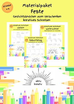 Preview of Stationenlernen - Gedichte: FESTE (Geburtstag, Ostern, Nikolaus, Weihnachten)