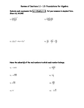 Preview of Stations - Chapter Review: Foundations for Algebra