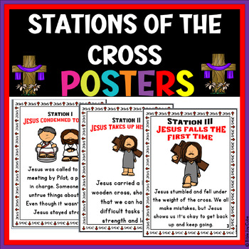 Preview of Stations Of The Cross Posters | Easter Bible Story