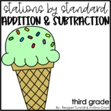 Stations by Standard Addition and Subtraction Third Grade