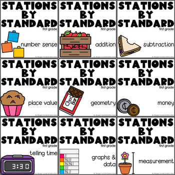 Preview of Stations by Standard Bundle First Grade