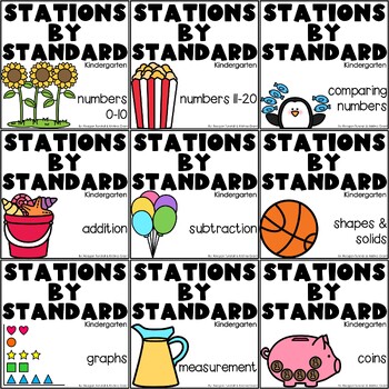 Preview of Stations by Standard Bundle Kindergarten