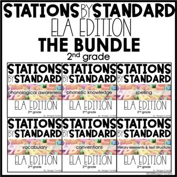 Preview of Stations by Standard ELA Bundle Second Grade