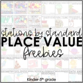 Stations by Standard Place Value Freebies Free Math Statio