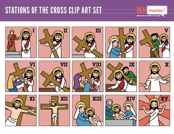 Preview of Stations of the Cross Clip Art Set (15 stations - Great for Lent!)