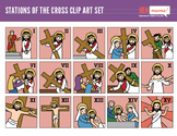 Stations of the Cross Clip Art Set (15 stations - Great fo