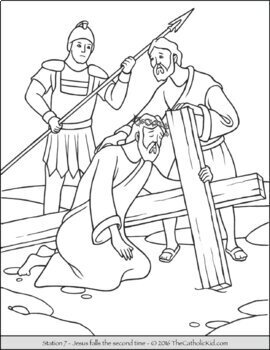 Stations of the Cross Catholic Coloring Pages for Kids 