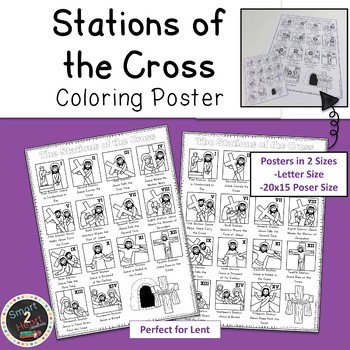Preview of Stations of the Cross - Coloring Poster