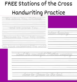 Preview of Stations of the Cross Copywork and Handwriting Practice