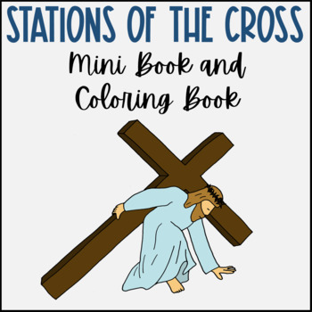 Preview of Stations of the Cross | Mini Book and Coloring Book | Lent