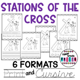 Stations of the Cross Print and Cursive practice No Prep -