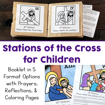 Stations of the Cross for Kids: 3 Booklets (Coloring ...