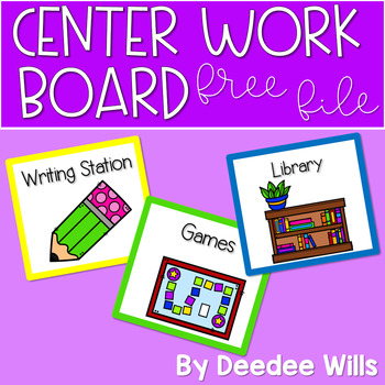 Preview of Stations or Centers Work Board Signs FREEBIE