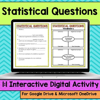 Preview of Statisitcal Questions Digital Interactive Math Notebook