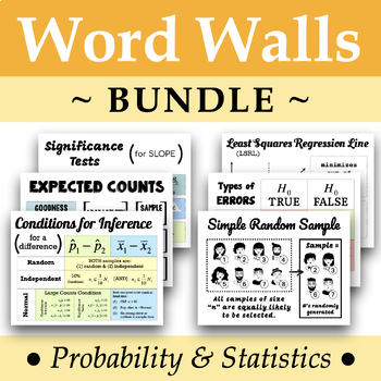 Preview of Statistic Word Wall BUNDLE