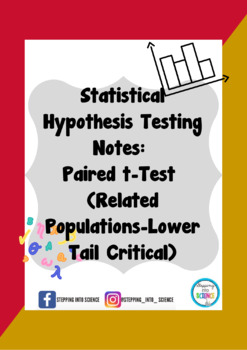 Preview of Statistical Hypothesis Testing Notes-Paired t-Test-Related Pop. Lower Tail