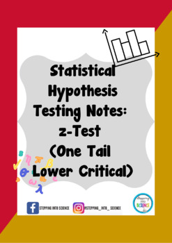 Preview of Statistical Hypothesis Testing Notes-z Test-Lower Tail Critical
