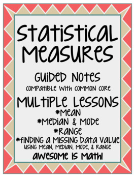 Preview of Statistical Measures Guided Notes - Multiple Lessons
