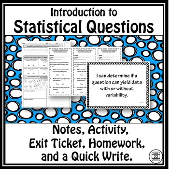 Preview of Statistical Questions Notes and Activity