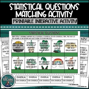Preview of Statistical Questions Activity | Matching Cut and Paste