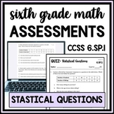 6th Grade Statistical Questions Quiz Activity: Measures of