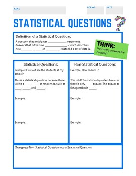 Preview of Statistical Questions Guided Notes