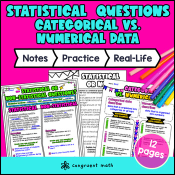 Preview of Statistical Questions Guided Notes | Categorical and Numerical Data