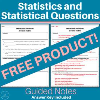 Preview of Statistical Questions | Guided Notes | Statistics | Statistical Question | Math