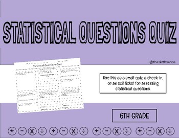 Preview of Statistical Questions Quiz