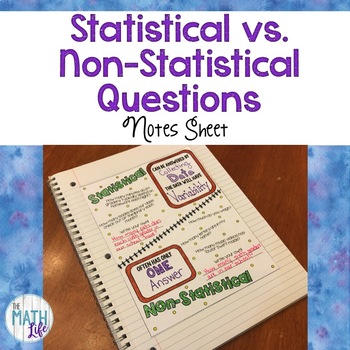Preview of Statistical vs. Non-Statistical Questions Notes Sheet