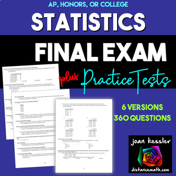 Preview of Statistics Final Exam and Review [AP, College, and Honors]