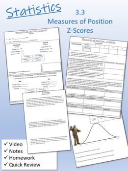 Preview of Statistics 3.3.  Measures of Position--Z-Scores