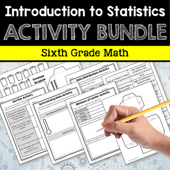 Preview of Statistics 6th Grade Math Activity Bundle with Guided Notes - 20% off