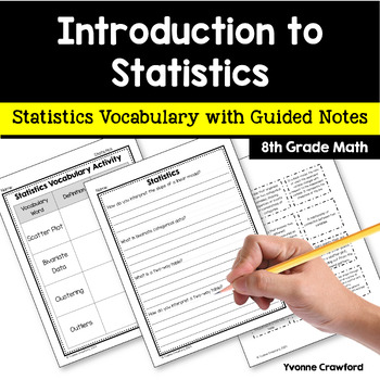 Preview of Statistics 8th Grade Math | Statistics Vocabulary Activity with Guided Notes