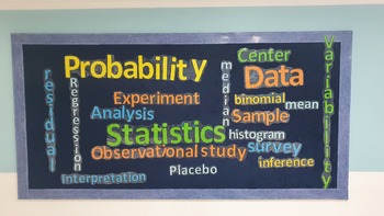 Preview of Statistics / AP Statistics Word Cloud Bulletin Board