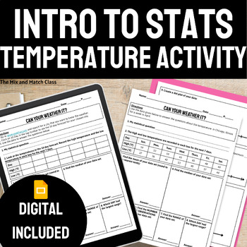 Preview of Statistics Activity Temperature Statistics Worksheet