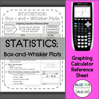 Preview of Statistics | Box-and-Whisker Plots | TI-84 Graphing Calculator Reference Sheet