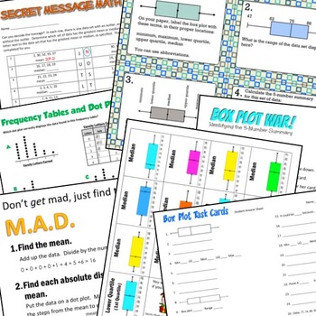 Statistics Bundle - 6th Grade - 23 Activities 150+ Pages by Mathematic